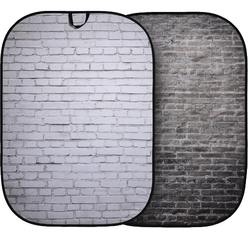 Manfrotto LL LB5707 Collapsible Background - Painted White Brick/Gray Brick, 5 x 7'