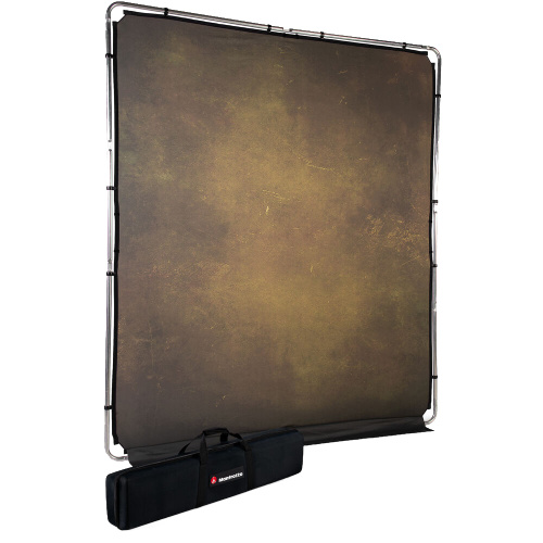 Manfrotto LL LB7924 EzyFrame Vintage Background Kit 6.5 x 7.5' - Olive