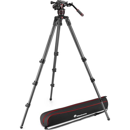 Manfrotto MVK608CTALL 608 Nitrotech Fluid Video Head and 536 Carbon Fiber Single Legs Tripod