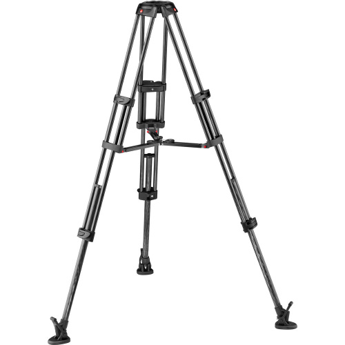 Manfrotto MVTTWINMC Carbon Fiber Twin Leg Video Tripod Legs with Mid-Level Spreader - 100/75mm Bowl