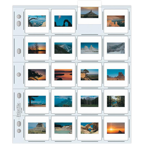 Print File Archival Storage Page for Slides - 2×2-20HB - 35mm - 100 Pack