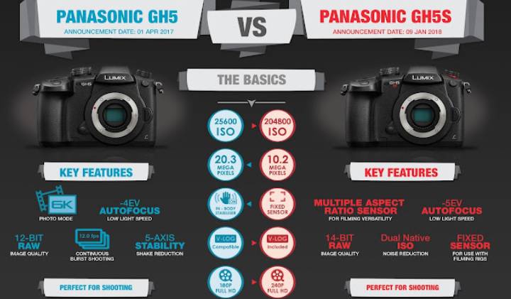 Infographic Comparison: Panasonic GH5 vs GH5s image